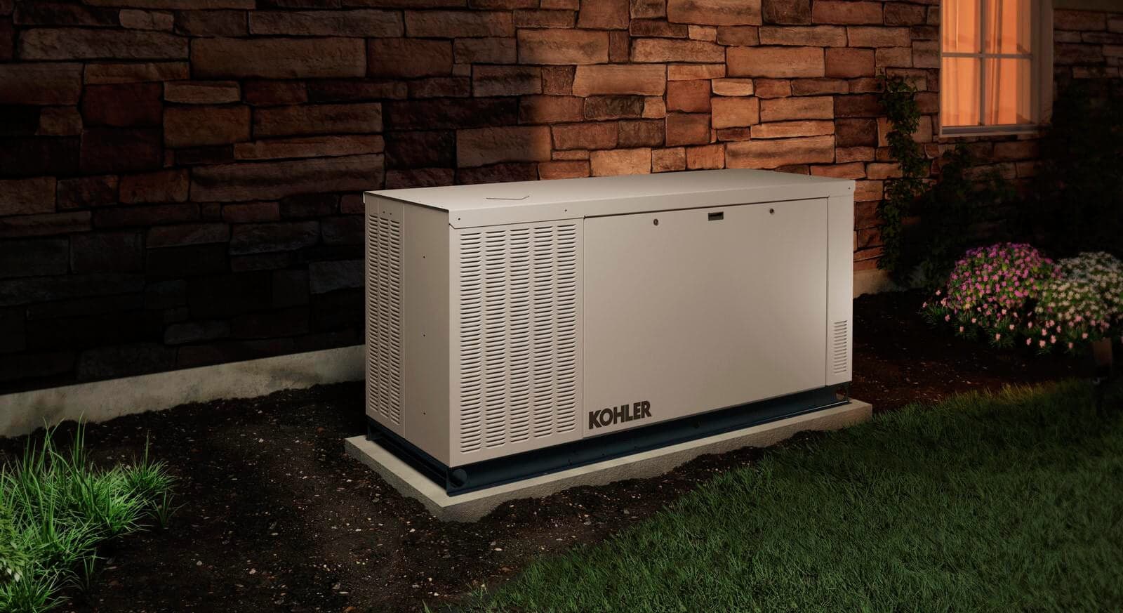 Kohler commercial standby generator system installed at a business facility